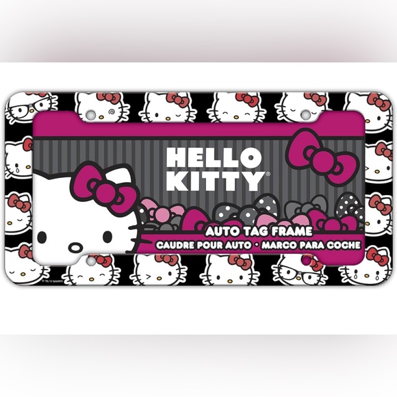 Hello Kitty Emoji Heads Plastic Frame, 12.5x6.25x0.2, Black/White/Red - Picture 1 of 4